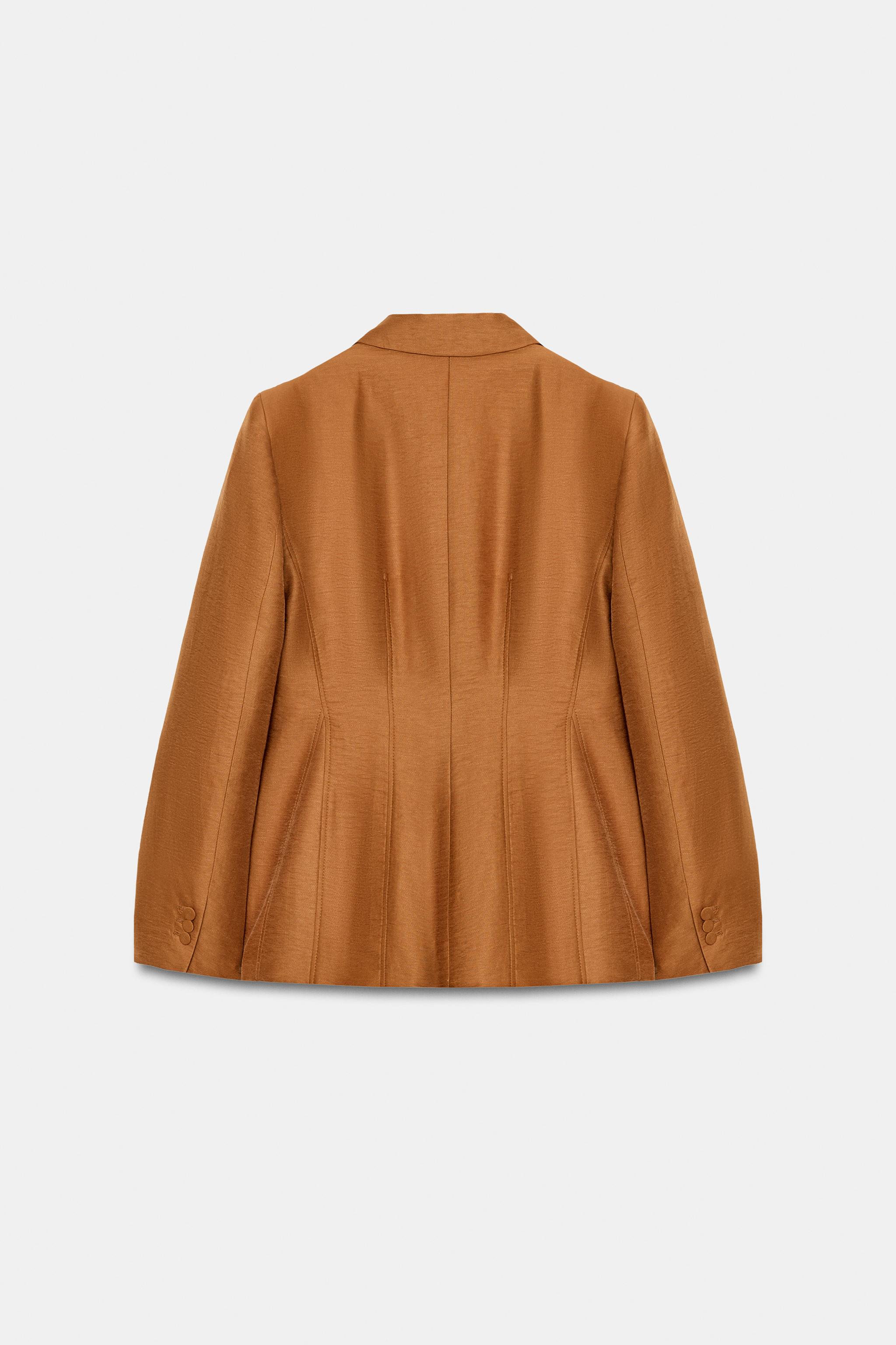 LINEN BLAZER WITH COVERED BUTTON